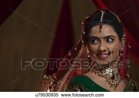Stock Photography - Portrait of an Indian bride . Fotosearch