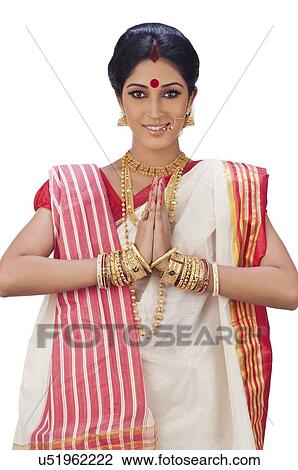 Portrait of Bengali woman greeting View Large Photo Image Stock Image - Portrait of Bengali woman greeting . Fotosearch