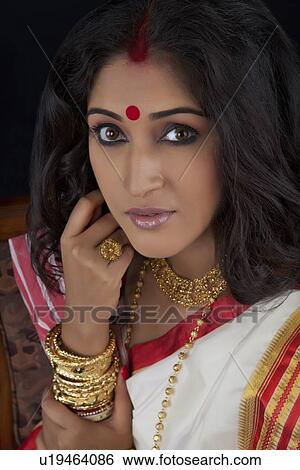 Stock Photograph - Portrait of Bengali woman. Fotosearch