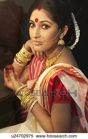 Portrait of Bengali woman with sindoor View Large Photo Image Stock Photography - Portrait of Bengali woman with sindoor . Fotosearch