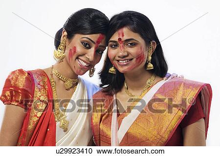Stock Image - Portrait of Bengali women . Fotosearch