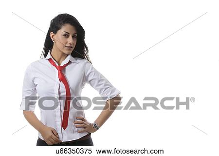 Portrait of confident fashionable businesswoman against white background View Large Photo Image Stock Photography - Portrait of confident fashionable businesswoman against white background. Fotosearch