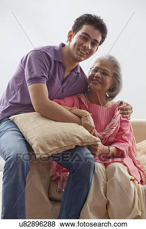 Portrait of Grandmother and grandson View Large Photo Image Stock Photo - Portrait of Grandmother and grandson. Fotosearch