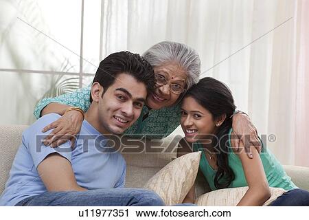 Portrait of grandmother with grandchildren View Large Photo Image Stock Image - Portrait of grandmother with grandchildren. Fotosearch