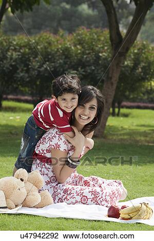 Portrait of mother and son View Large Photo Image Stock Image - Portrait of mother and son . Fotosearch
