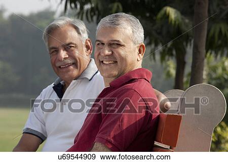Portrait of old men in a park View Large Photo Image Stock Photo - Portrait of old men in a park . Fotosearch