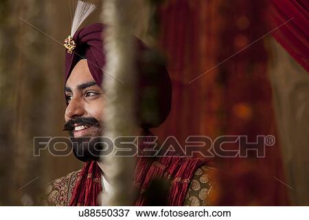 Stock Photo - Portrait of Sikh groom . Fotosearch