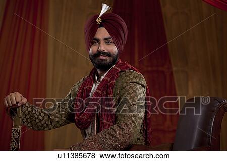 Portrait of smiling man in wedding attire View Large Photo Image Stock Photo - Portrait of smiling man in wedding attire . Fotosearch