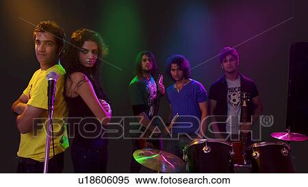 Portrait of youngsters in a rock band View Large Photo Image Stock Photography - Portrait of youngsters in a rock band . Fotosearch