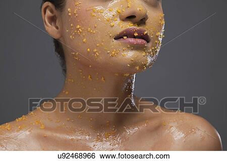 Scrub applied on woman's flat View Large Photo Image Stock Photograph - Scrub applied on woman's flat . Fotosearch