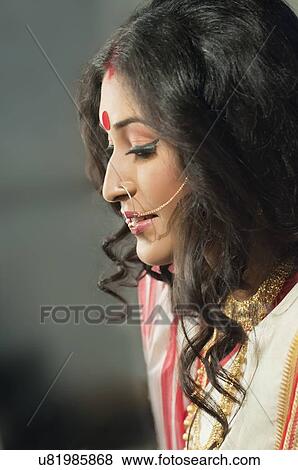 Side profile of Bengali woman View Large Photo Image Stock Photo - Side profile of Bengali woman . Fotosearch