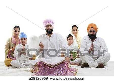 Sikh family praying View Large Photo Image Stock Photo - Sikh family praying . Fotosearch