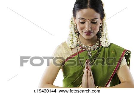 South Indian woman greeting View Large Photo Image Picture - South Indian woman greeting . Fotosearch