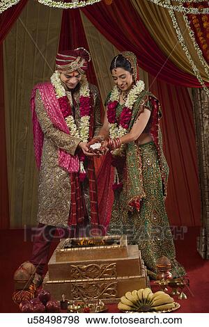 Traditional Indian wedding ceremony View Large Photo Image Stock Photo - Traditional Indian wedding ceremony . Fotosearch