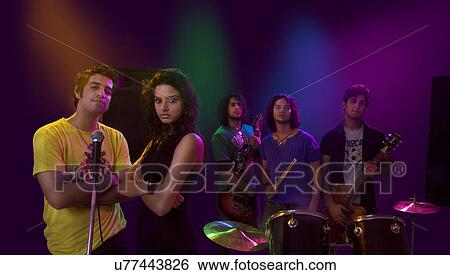 Youngsters in a rock band View Large Photo Image Stock Photograph - Youngsters in a rock band . Fotosearch