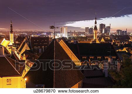 Stock Image - City at sunrise. Fotosearch