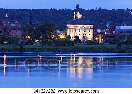 City hall by Saint John River at dusk View Large Photo Image Stock Image - City hall by Saint John River at dusk. Fotosearch