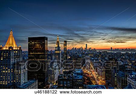 Cityscape at dusk View Large Photo Image Stock Image - Cityscape at dusk. Fotosearch