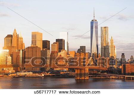 Stock Photo - Cityscape at dusk. Fotosearch