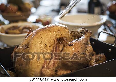 Stock Photo - Close up of baked thanksgiving turkey. Fotosearch