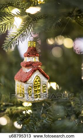 Close up of Christmas ornament hanging on Christmas tree View Large Photo Image Stock Image - Close up of Christmas ornament hanging on Christmas tree. Fotosearch