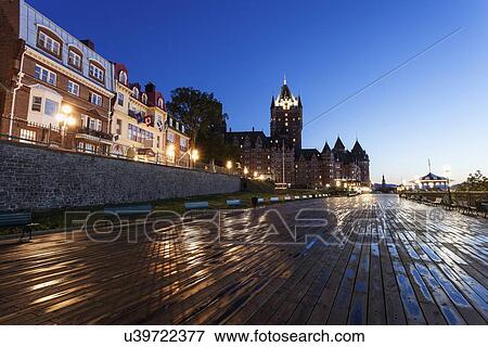 Stock Photo - Empty embankment at dusk. Fotosearch