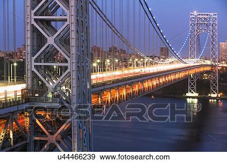 George Washington Bridge at night View Large Photo Image Stock Photo - George Washington Bridge at night. Fotosearch