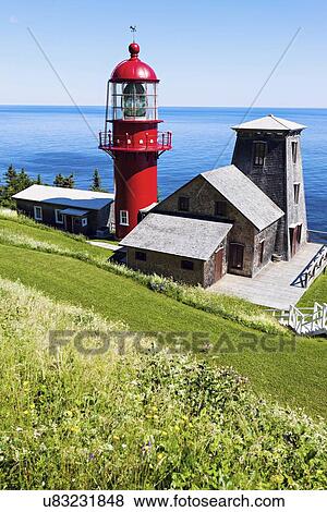 High angle view of red lighthouse and horizon over sea View Large Photo Image Stock Photo - High angle view of red lighthouse and horizon over sea. Fotosearch