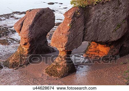 Picture - Hopewell Rocks at sunrise. Fotosearch