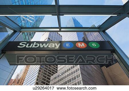 Information sign at subway entrance View Large Photo Image Stock Photo - Information sign at subway entrance. Fotosearch
