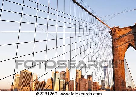 Low angle view of Brooklyn Bridge View Large Photo Image Stock Photo - Low angle view of Brooklyn Bridge. Fotosearch