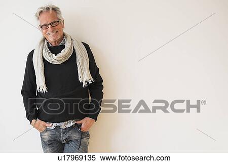 Portrait of fashionable senior man View Large Photo Image Stock Photography - Portrait of fashionable senior man. Fotosearch