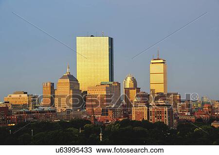Stock Image - Skyline at dawn. Fotosearch