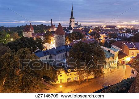 St. Olaf's Church and surrounding cityscape at dusk View Large Photo Image Stock Photo - St. Olaf's Church and surrounding cityscape at dusk. Fotosearch