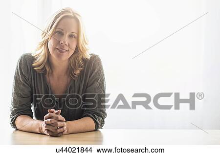 Picture - Studio portrait of woman. Fotosearch