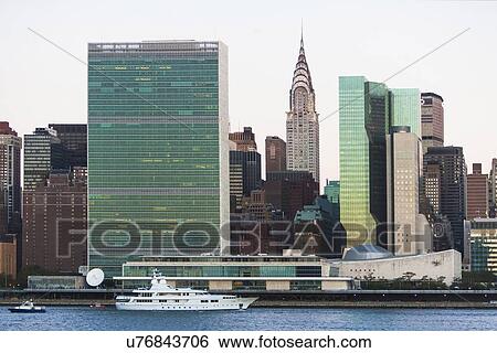 Stock Photograph - View of cityscape and Chrysler Building. Fotosearch