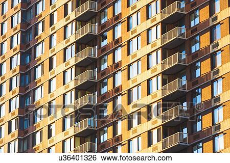 Stock Photograph - View of office block facade. Fotosearch