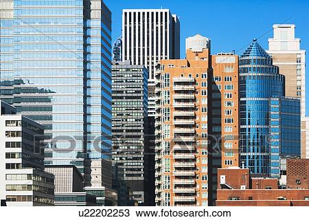 Stock Image - View of skyscrapers. Fotosearch