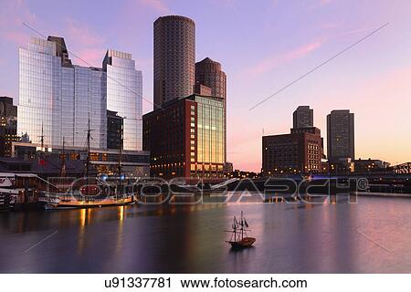 Stock Image - Waterfront at dawn. Fotosearch
