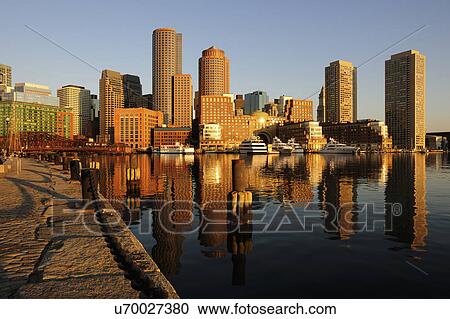 Stock Image - Waterfront from Fan pier in early morning light. Fotosearch