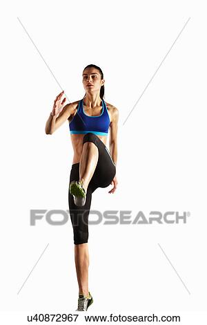 Stock Photo - Athlete running in place. Fotosearch