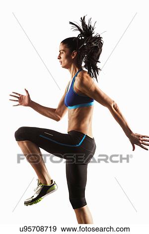 Athlete running in place View Large Photo Image Stock Photo - Athlete running in place. Fotosearch