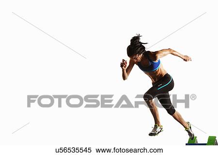 Athlete taking off from starting block View Large Photo Image Stock Photography - Athlete taking off from starting block. Fotosearch