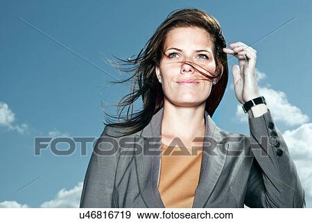 Close up of businesswoman smiling View Large Photo Image Stock Photo - Close up of businesswoman smiling. Fotosearch