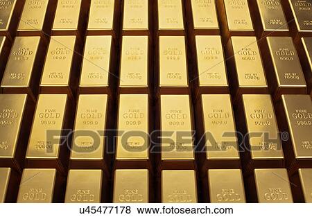 Close up of gold bars View Large Photo Image Stock Photo - Close up of gold bars. Fotosearch