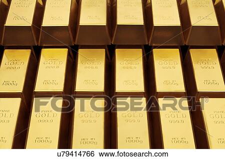 Close up of gold bars View Large Photo Image Stock Photograph - Close up of gold bars. Fotosearch
