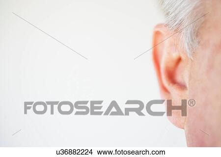 Close up of older person's ear View Large Photo Image Picture - Close up of older person's ear. Fotosearch