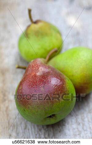 Stock Photo - Close up of pears on table. Fotosearch