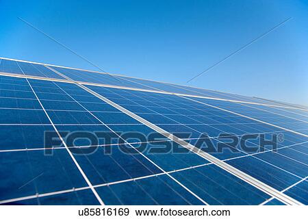 Stock Photo - Close up of solar panels. Fotosearch