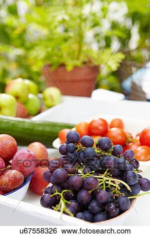 Close up of tray of fruit View Large Photo Image Stock Photograph - Close up of tray of fruit. Fotosearch